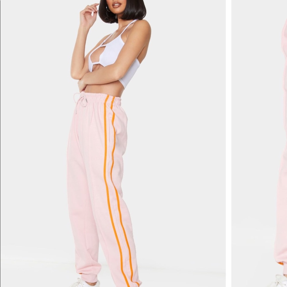 pink stripped joggers
